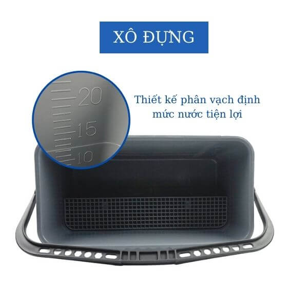 Xô đựng thiết kế vạch phân chia định mức tiện lợi