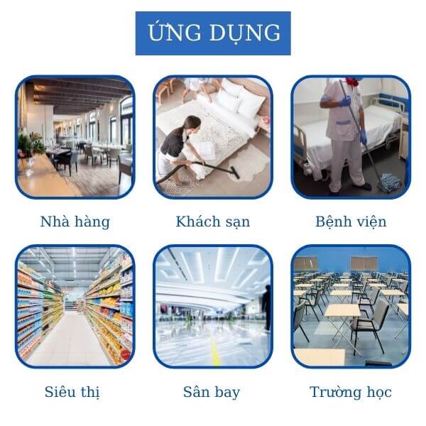 Ứng dụng đa dạng địa điểm làm vệ sinh của xô lau kính có bánh xe chuyên dụng