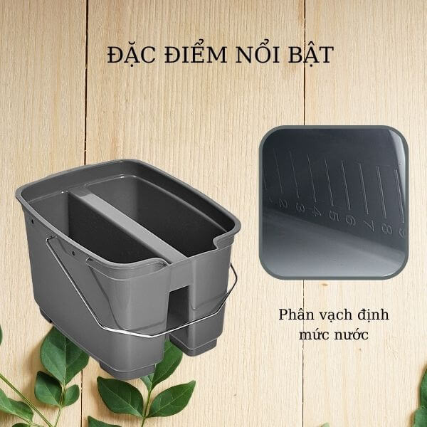 Mặt trong của xô thiết kế vạch phân chia định mức nước tiện lợi