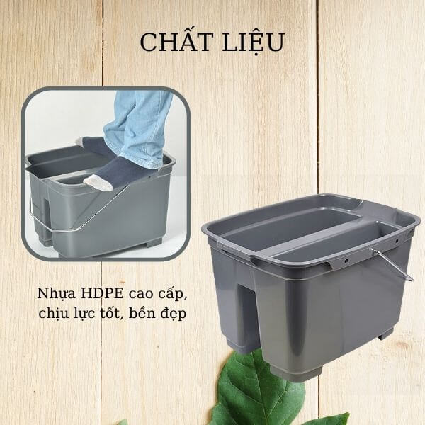 Xô lau kính chất liệu nhựa HDPE chất lượng, độ bền cao
