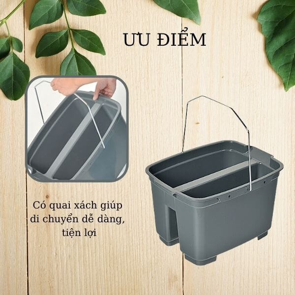 Thiết kế xô lau với quai xách tiện dụng
