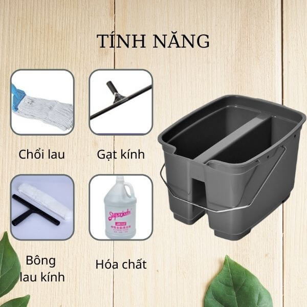 Tính năng nổi bật của xô lau kính 2 ngăn chuyên dụng