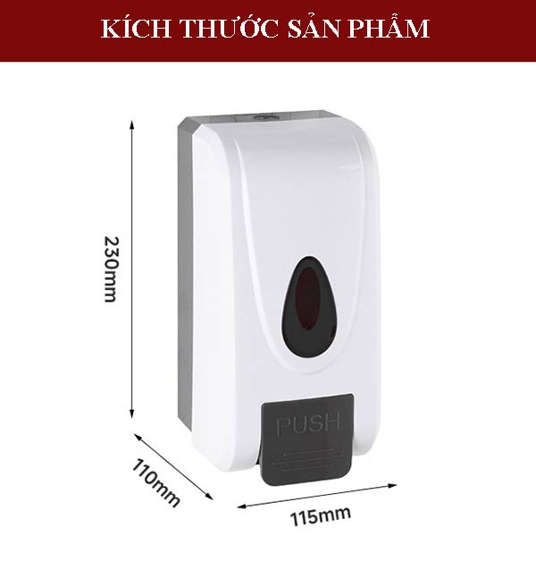 Kích thước hộp nhựa đựng nước rửa tay treo tường