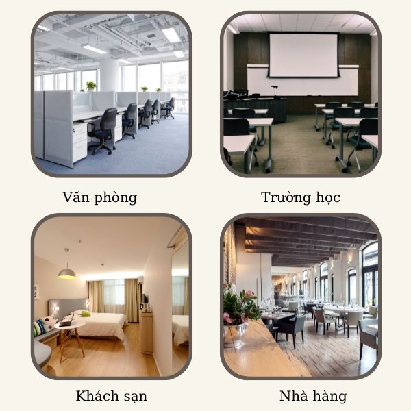 Một số địa điểm phổ biến sử dụng bình đựng nước rửa tay