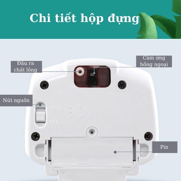 Chi tiết hộp đựng nước rửa tay cảm ứng tự động