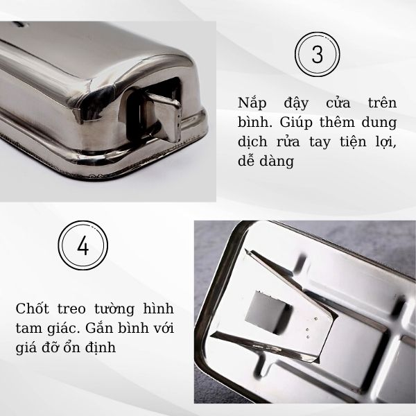 Một số đặc điểm nổi bật của hộp đựng nước rửa tay bằng inox