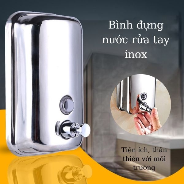 Mẫu hộp đựng nước rửa tay bằng inox cao cấp, chất lượng