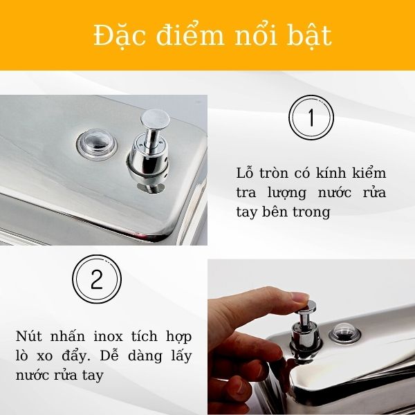 Một số đặc điểm nổi bật của hộp đựng nước rửa tay bằng inox