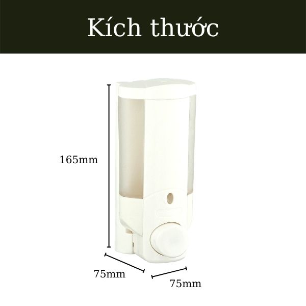 Chi tiết kích thước hộp đựng nước rửa tay nhựa đơn