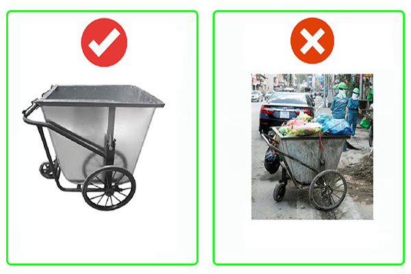 Những dấu hiệu nhận biết xe đẩy rác chất lượng thấp