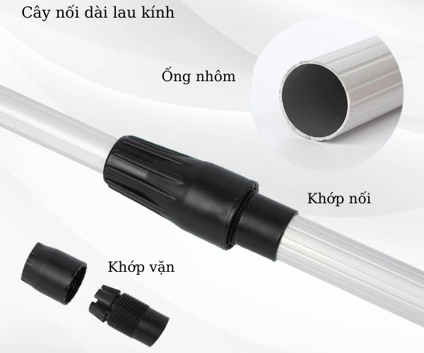 Bộ cây nối dài lau kính trên cao