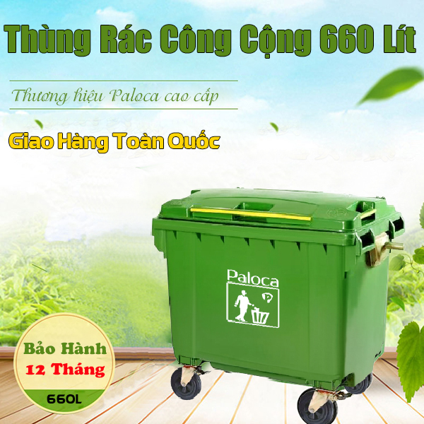 Giảm giá 50% khi mua thùng rác nhựa 660 lít cơ lỡn