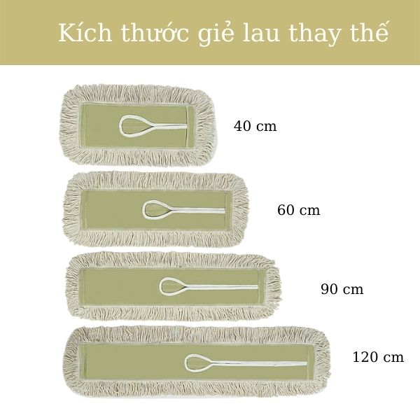 Kích thước giẻ lau khô deluxe