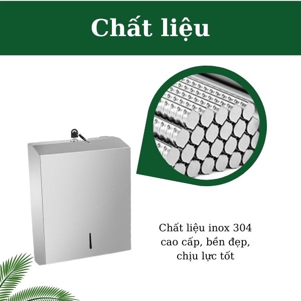 Hộp đựng giấy thông minh làm từ chất liệu inox bền đẹp, chống han gỉ tốt