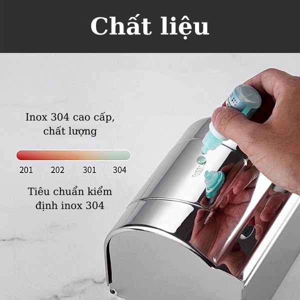 Hộp giấy vệ sinh làm từ chất liệu inox 304 cao cấp, chất lượng cao
