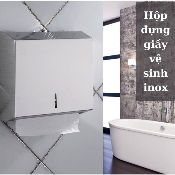 Hộp đựng giấy vệ sinh inox