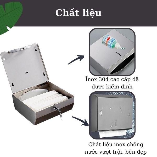 Hộp đựng giấy vệ sinh inox