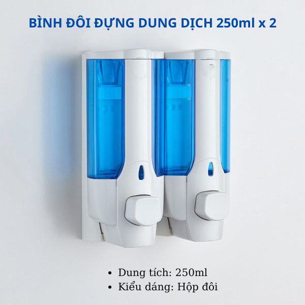 Kết cấu bình đôi, dung tích mỗi bình là 250ml