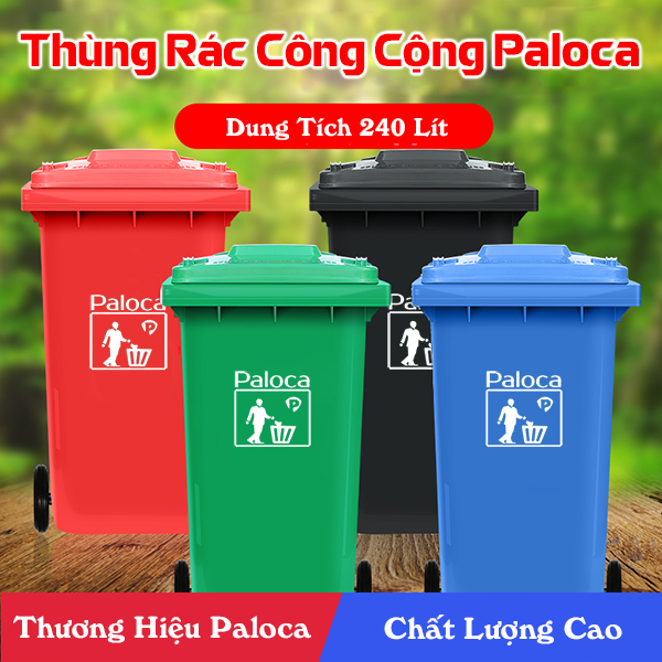Mua thùng rác nhựa 240 lít thương hiệu Paloca giảm giá 50%
