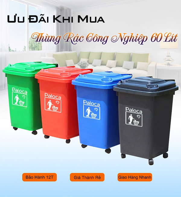 Mua thùng rác nhựa 60 lít giảm giá 50% tổng giá trị đơn hàng