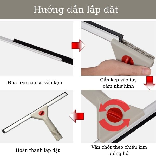 Các thao tác lắp đặt bộ gạt kính cầm tay