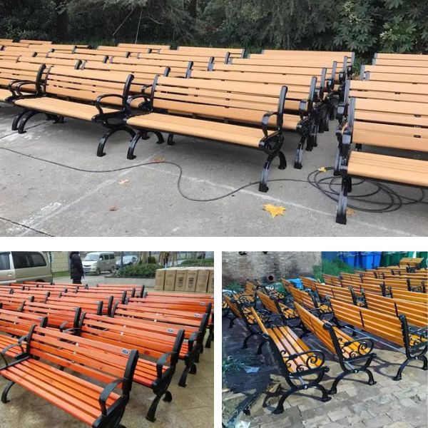 Mẫu mã ghế gang công viên đa dạng, hoa văn tinh tế