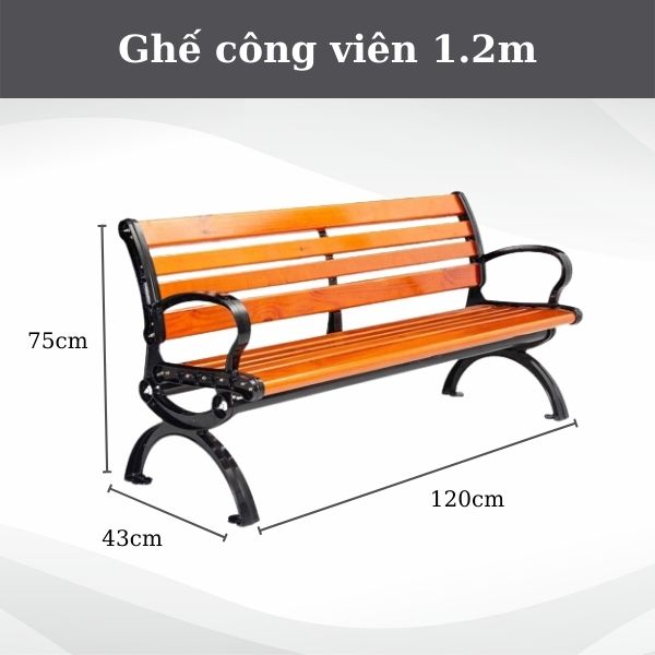 Kích thước ghế công viên