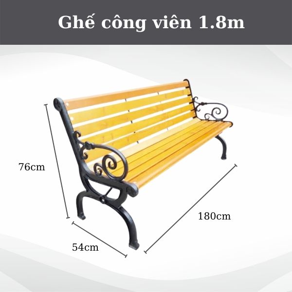 Mẫu ghế ngoài trời kích thước 1m2