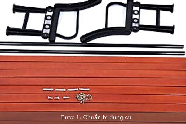 Lắp đặt ghế công viên gỗ