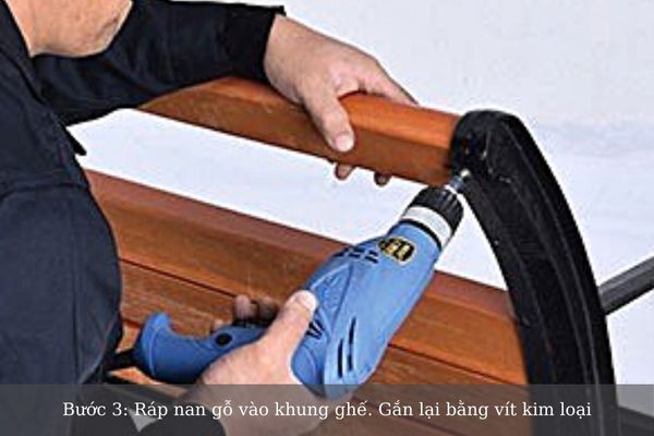 Lắp đặt ghế công viên gỗ