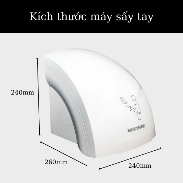 Chi tiết kích thước máy sấy tay công nghiệp