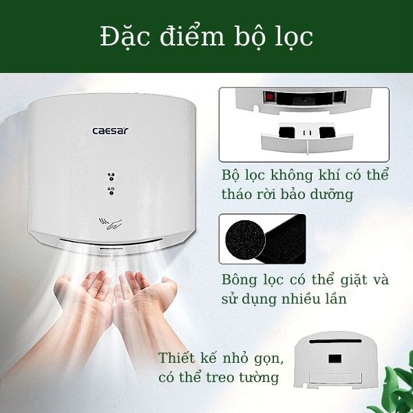 Bộ lọc máy sấy có thể tháo rời vệ sinh hoặc thay thế