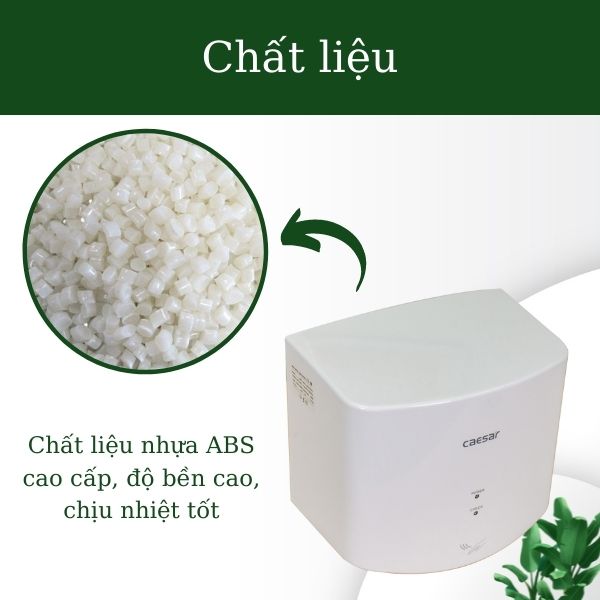 Máy sấy khô tay làm từ chất liệu nhựa ABS cao cấp, độ bền cao