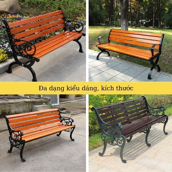 Ghế bằng gỗ có tựa đa dạng về kích thước và kiểu dáng, phù hợp đặt ở nhiều không gian