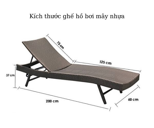 Kích thước ghế hồ bơi