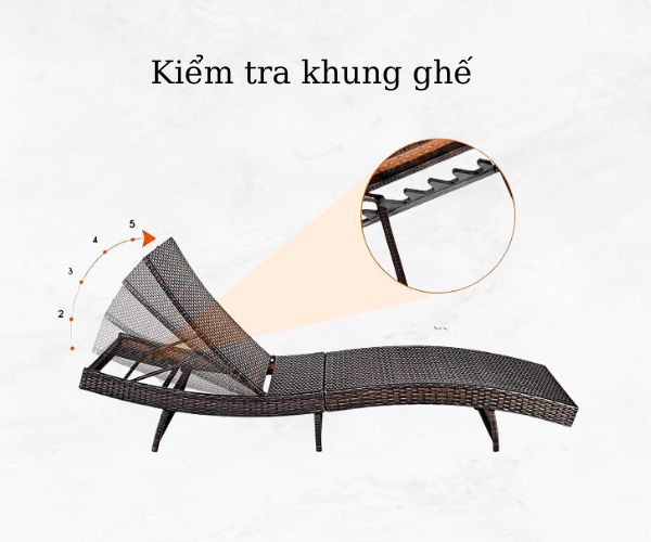 Tiến hành kiểm tra phần khung ghế