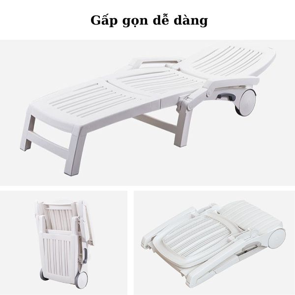 Thiết kế ghế bể bơi nhựa gấp gọn dễ dàng