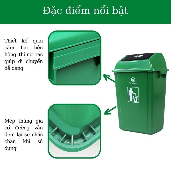 Một số đặc điểm nổi bật của thùng rác nhựa 20l