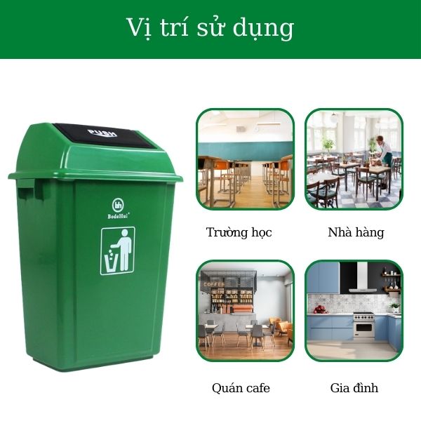 Một số vị trí thường đặt thùng rác 20l nắp đẩy