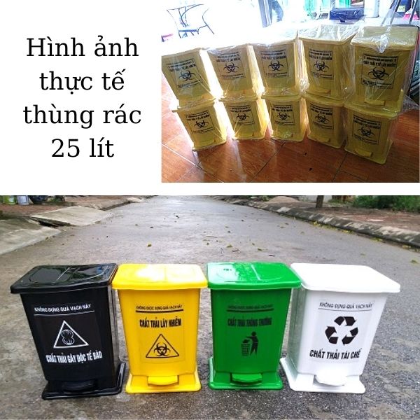 Bàn giao thùng rác nhựa 25l cho anh khách ở Thái Bình