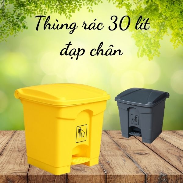 Mẫu thùng rác 30l đạp chân tiện dụng được ưa chuộng hiện nay