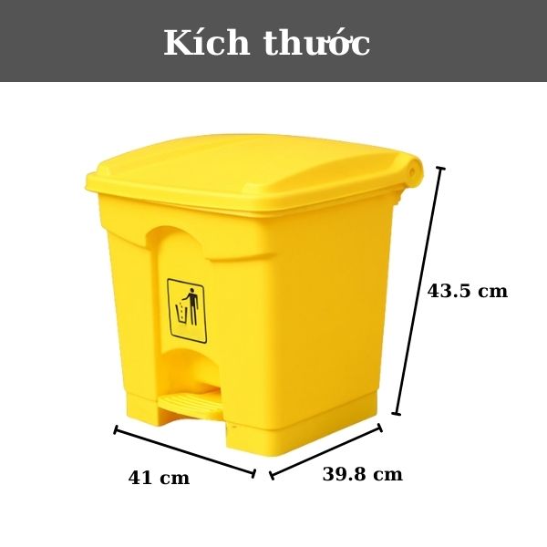 Chi tiết kích thước thùng rác đạp chân 30l