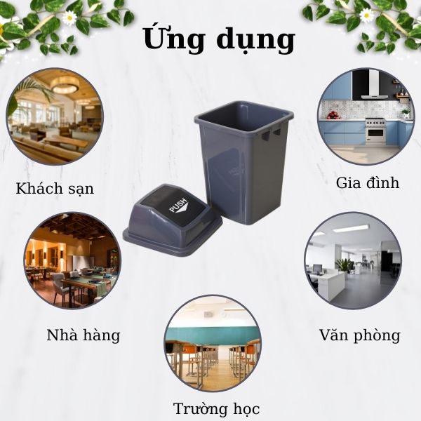 Một số địa điểm thường sử dụng thùng rác nhựa 40l