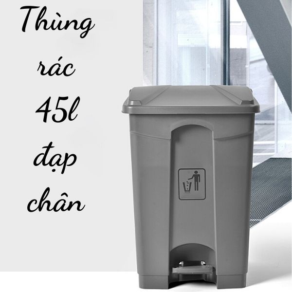 Mẫu thùng rác 45 lít đạp chân cao cấp, hiện đại được ưa chuộng hiện nay 