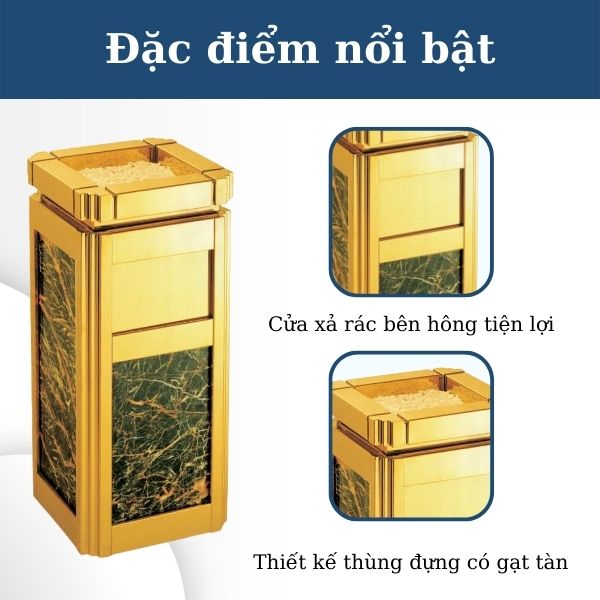 Một số đặc điểm nổi bật của thùng đựng rác bằng đá hoa cương