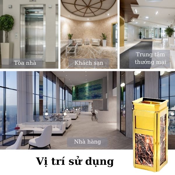 Vị trí sử dụng thùng rác đá hoa cương