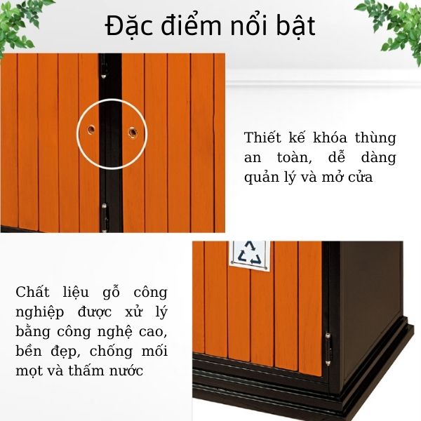 Thùng rác làm từ chất liệu cao cấp, bền đẹp