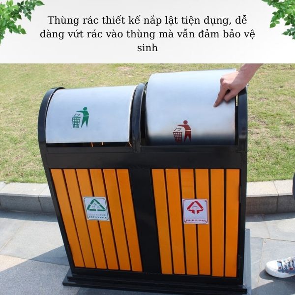 Nắp thùng rác thiết kế bập bênh tiện dụng