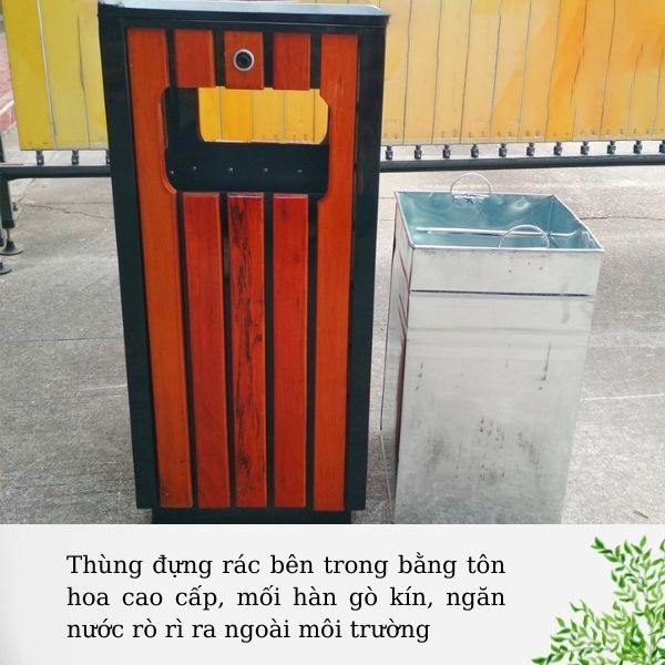 Ruột thùng rác bằng tôn hoa cao cấp, ngăn rò rỉ nước hiệu quả