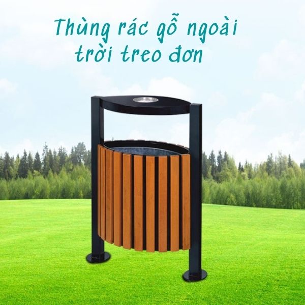 Mẫu thùng rác treo đơn bằng gỗ công nghiệp chất lượng cao, bền đẹp